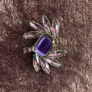 Purple Crystal Brooch